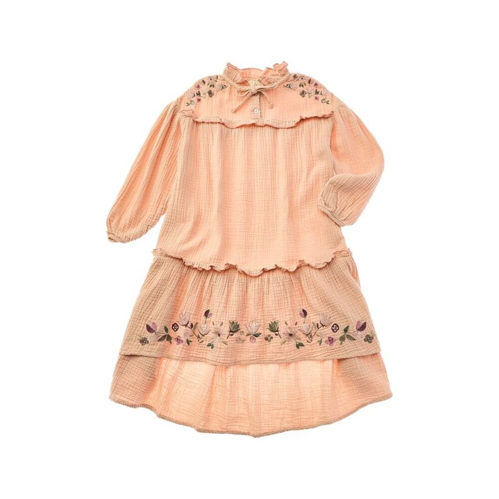 Coco Au Lait Girls  Embroidered Dress, Pink